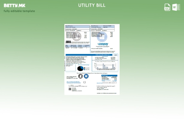 модерен стил Обединетото Кралство Шаблонот за комунални сметки Birmingham Water 